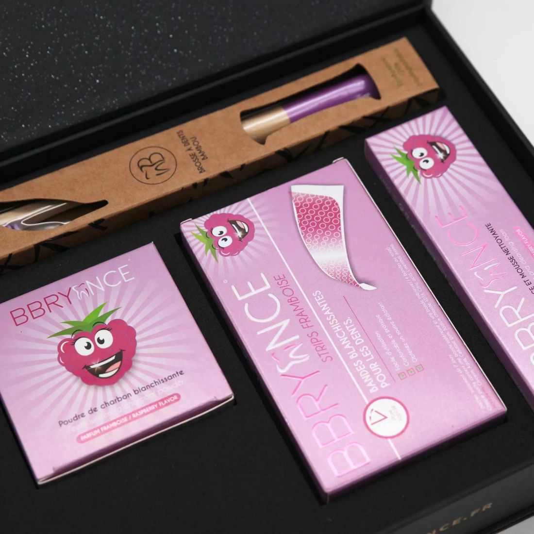 Set de soins dentaires 'Premium' - Raspberry 4 Pièces