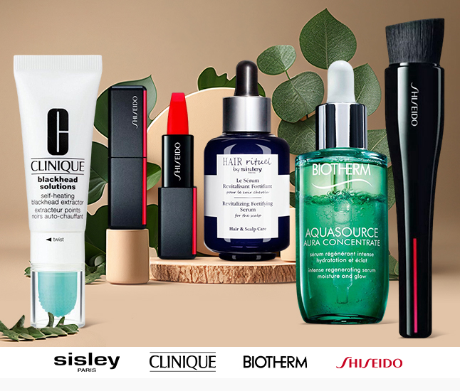 Sisley, Clinique, Biotherm, Shiseido