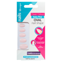 Invogue 'Coloured Oval' Nail Tips - Baby Pink 24 Pieces