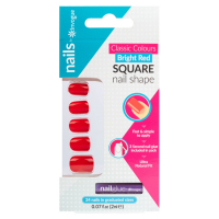 Invogue Capsules d'ongles 'Coloured Square' - Bright Red 24 Pièces