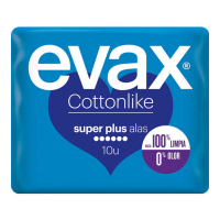 Evax 'Cottonlike' Pads mit Klappen - Super Plus 10 Stücke