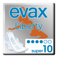 Evax 'Liberty' Pads mit Klappen - Super 10 Stücke