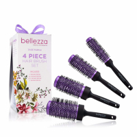 Bellezza 'Round' Hair Brush Set - Sage Purple 4 Pieces