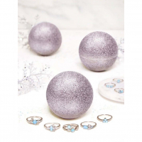 Charmed Aroma 'Silver Shimmer' Bath Bomb Set - Adjustable Ring Collection 100 g