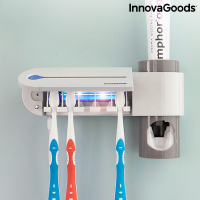 Innovagoods UV-Zahnbürsten-Sterilisator mit Zahnpastahalter und -spender Smiluv