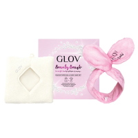 GLOV Beauty Bomb Set | Water-Only Deep Pore Cleansing Towel With Bunny Ears Hairband