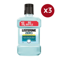 Listerine 'Zero' Mouthwash - 3 Pieces, 1 L
