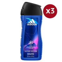 Adidas '3 in 1 Champions League' Duschgel - 250 ml, 3 Pack