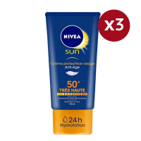 Nivea 'SPF 50+' Anti-Aging Sun Cream - 50 ml, 3 Pack