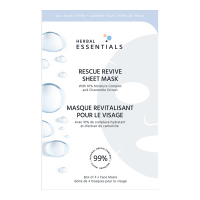 Herbal Essentials Masque visage en tissu 'Rescue Revive' - 4 Sachets
