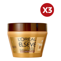 L'Oréal Paris 'Elseve Huile Extraordinaire Baume Nutrition' Haarmaske - 300 ml, 3 Pack