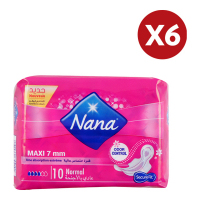 Nana 'Maxi' Pads mit Klappen - 10 Stücke, 6 Pack