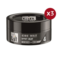 Taft Cire pour cheveux 'Effet Mat 4' - 75 ml, 3 Pack