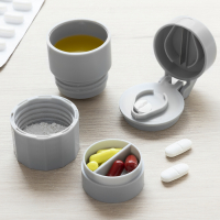 Innovagoods 5-in-1 Tablettendose mit Tablettenschneider und -zerkleinerer Fivlok Wellness Care