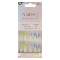 Nail HQ Capsules d'ongles 'Long Coffin' - Pastel Tip 24 Pièces