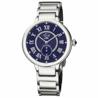 Gevril Women's Rome Swiss-Made Quartz Blue Dial Silver 316L Stainless Steel Diamond Watch