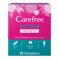 Carefree 'Cotton Fragrance Free' Pantyliner - 56 Pieces