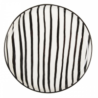 Aulica Dessert Plate Stripes Black And White 16Cm