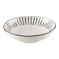 Aulica Soup Plate Stripes Black And White