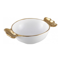 Aulica Candy Bowl White Porcelain Goldhandles
