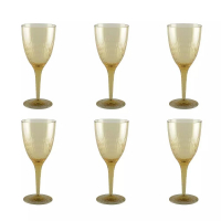 Aulica Set Of 6 Yellow Glasses Of Wine