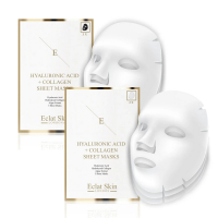 Eclat Skin London Masque en feuille 'Hyaluronic Acid & Collagen' - 2 Pièces