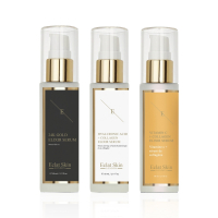 Eclat Skin London Sérum pour le visage 'Vitamin C & Collagen + Hyaluronic Acid & Collagen + 24K Gold' - 60 ml, 3 Pièces