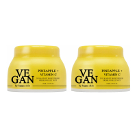 Vegan by Happy Skin 'Pineapple & Vitamin C' Day & Night Cream - 50 ml, 2 Pieces