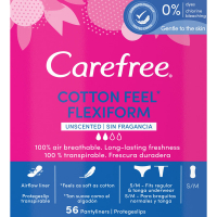 Carefree 'Flexiform Cotton Fragrance Free' Pads - 56 Pieces