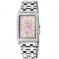 Gevril Ave of Americas Mini Women’s  Stainless Steel Diamond Case,  Pink MOP Dial Watch