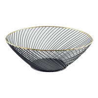Aulica Black Bread Basket With Gold Edge