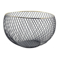 Aulica Black Fruit Basket With Gold Edge 22.5X22.5X14.5Cm