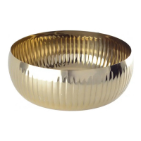 Aulica Golden Fruit Cup With Ribbed Pattern 24 Cm