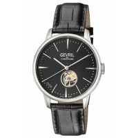 Gevril Men's Mulberry Black Dial Calfskin Leather Watch
