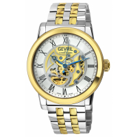 Gevril Men's Vanderbilt Automatic Silver Dial Two toned SS IPYG 316L Stainless Steel Watch
