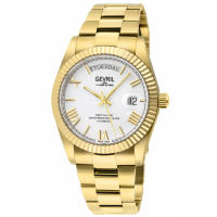 Gevril West Village Men's Swiss Automatic Sellita SW200 White dial IP Gold 316L Stainless Steel Watch