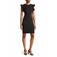 Calvin Klein Women's 'Ruffle Shoulder' Sheath Dress