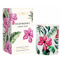 StoneGlow 'Raspberry & Amber Rose' Scented Candle - 300 g