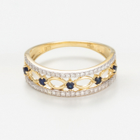 Comptoir du Diamant Bague 'Sapphire Crown' pour Femmes