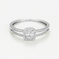 Comptoir du Diamant Women's 'Brillants Baguettes' Ring