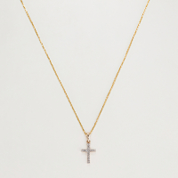 Comptoir du Diamant Women's 'Croix Du Bonheur' Pendant with chain