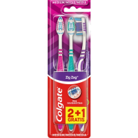 Colgate 'Zig Zag' Toothbrush Set - Medium 3 Pieces