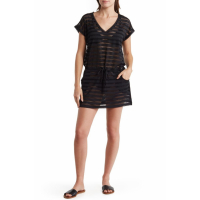 Calvin Klein 'Crochet Stripe Drawstring Cover-Up' Tunika für Damen