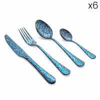 Evviva Arabesque 24 Cutlery Set - Blue