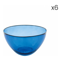 Evviva 6 Glass Pinzimonio Bowls Ø 9 cm - Blue