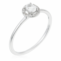 Atelier du diamant 'Solitaire Topaze Blanche' Ring für Damen