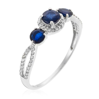 Paris Vendôme Women's 'Sapphire Trinity' Ring