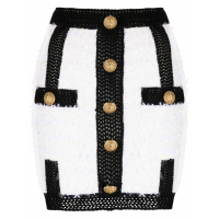 Balmain Mini Jupe 'Button Embellished' pour Femmes
