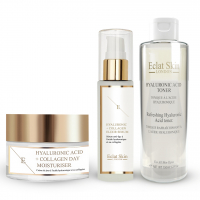 Eclat Skin London 'Refreshing Hyaluronic Acid + Hyaluronic Acid & Collagen' Hautpflege-Set - 3 Stücke