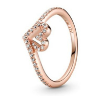 Pandora Women's 'Sparkling Wishbone Heart' Ring